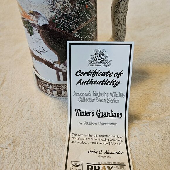 Miller Brewing Co - "Winter's Guardians" Stein - America's Majestic Wildlife - Picture 9 of 9